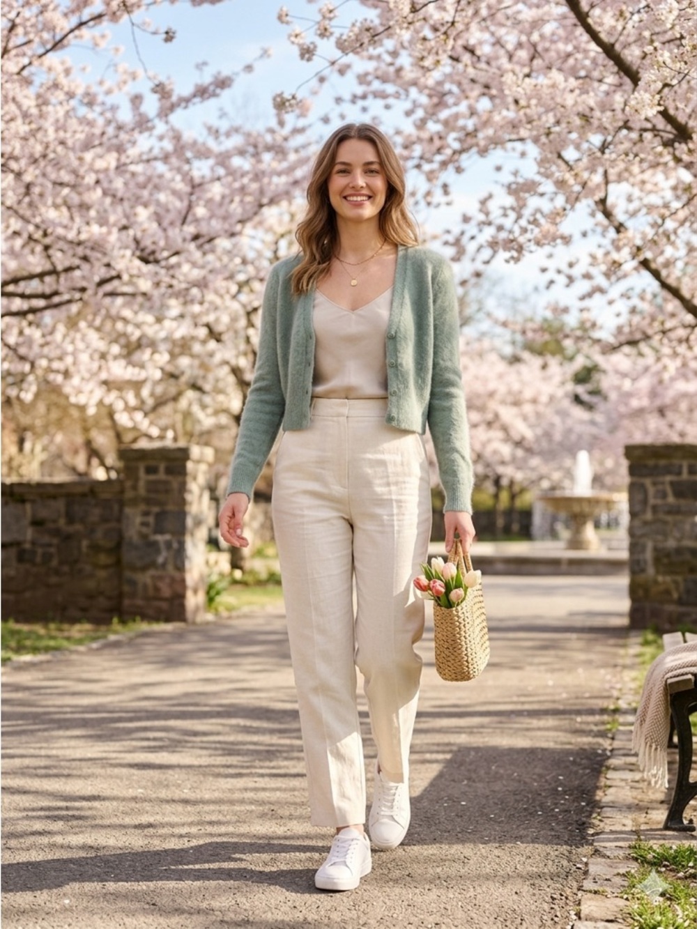 VINTAGE H&M Angora Blend Cropped Cardigan – Fuzzy Sage Green – VGUC– XS*